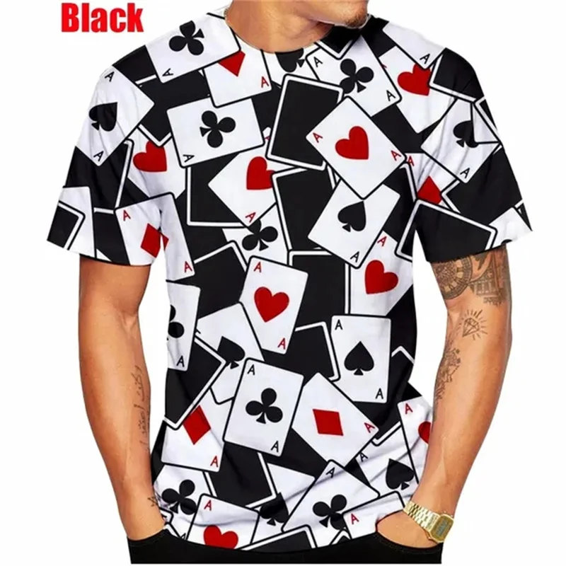 2024 New Fashion Poker 3D Printed T-shirt Summer Casual Men'swomen's Hip Hop Oversize Short-sleeved T-shirt Street Wear Tops