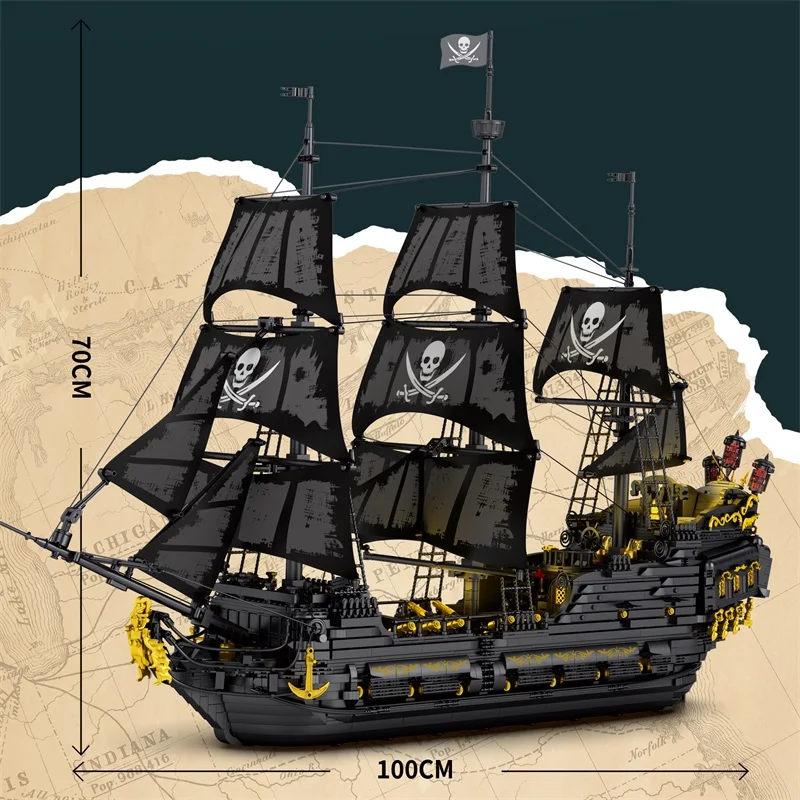 4304 pçs preto pérola navio pirata modelo blocos de construção filme esqueleto aventura barco montagem tijolos conjunto crianças brinquedos presentes aniversário
