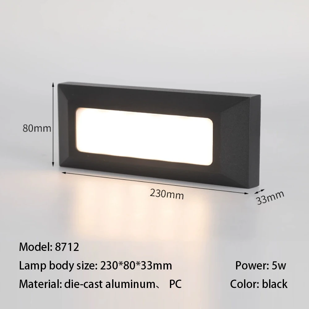 Outdoor LED Wall Lamps Surface Mount Porch Light Round Square Balcony Terrace Deck Lighting Street Yard Fence Gate Sconces IP65