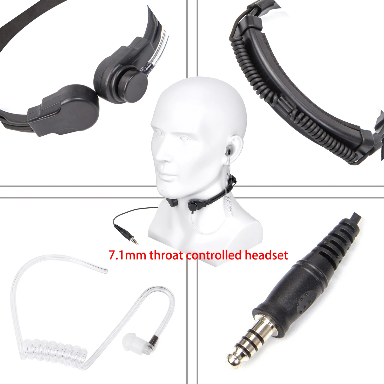 زر YiNiTone TK U94 PTT + سماعة تحكم بوم قابلة للسحب 7.1 متوافقة مع Baofeng BF-888S، UV-5R، Quansheng UV-K58 #2