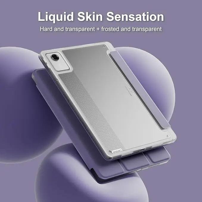 GEFENIS Tablet For Lenovo Tab M11 TB330FU Case With Pen Holder Folding Stand Acrylic Clear Hard Cover Xiaoxin Pad 2024 Case 11 I