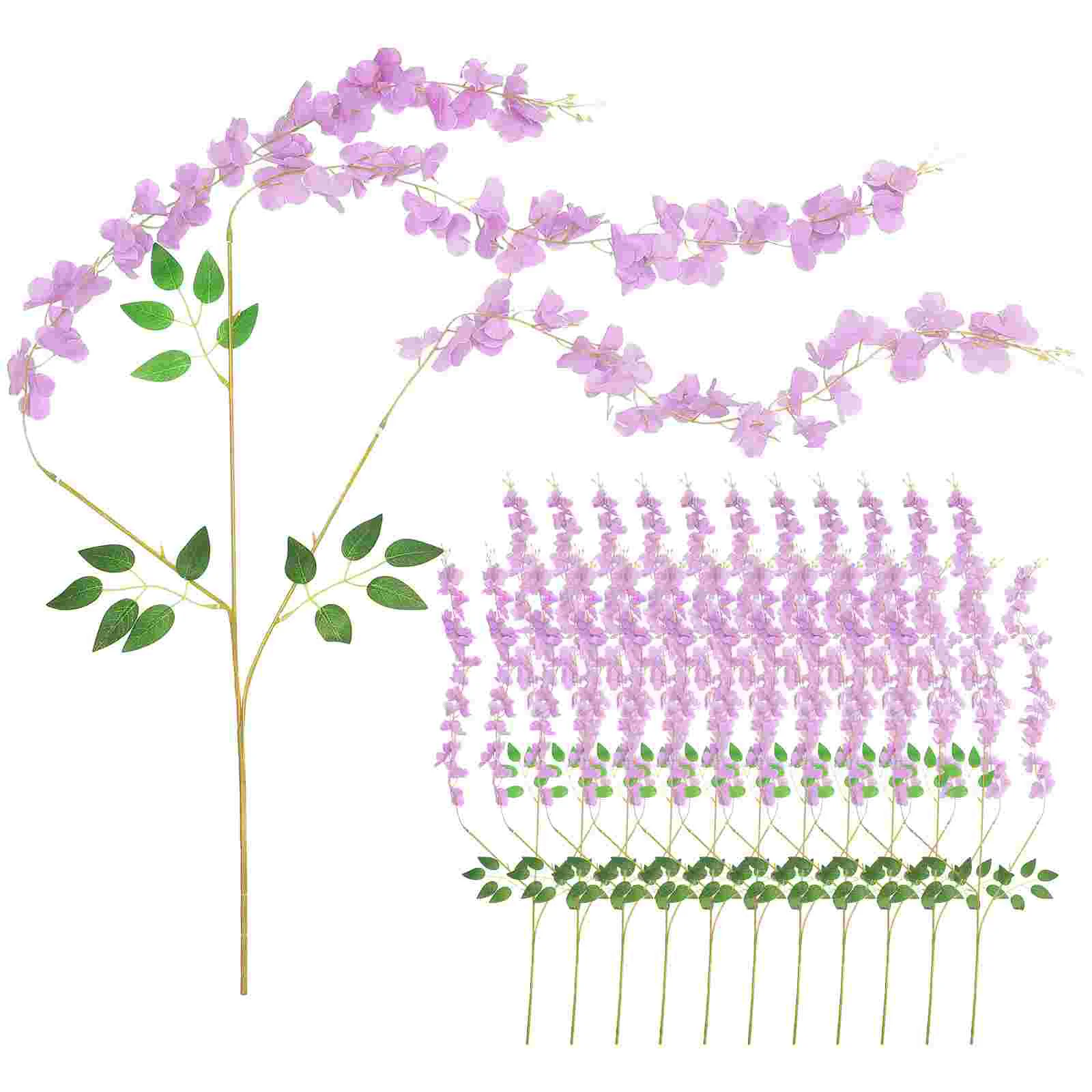 12 Pcs Artificial Simulated Violet Garland Plants Indoor Plastic Hanging Wall Flower Pendant Practical Home Decor Gift