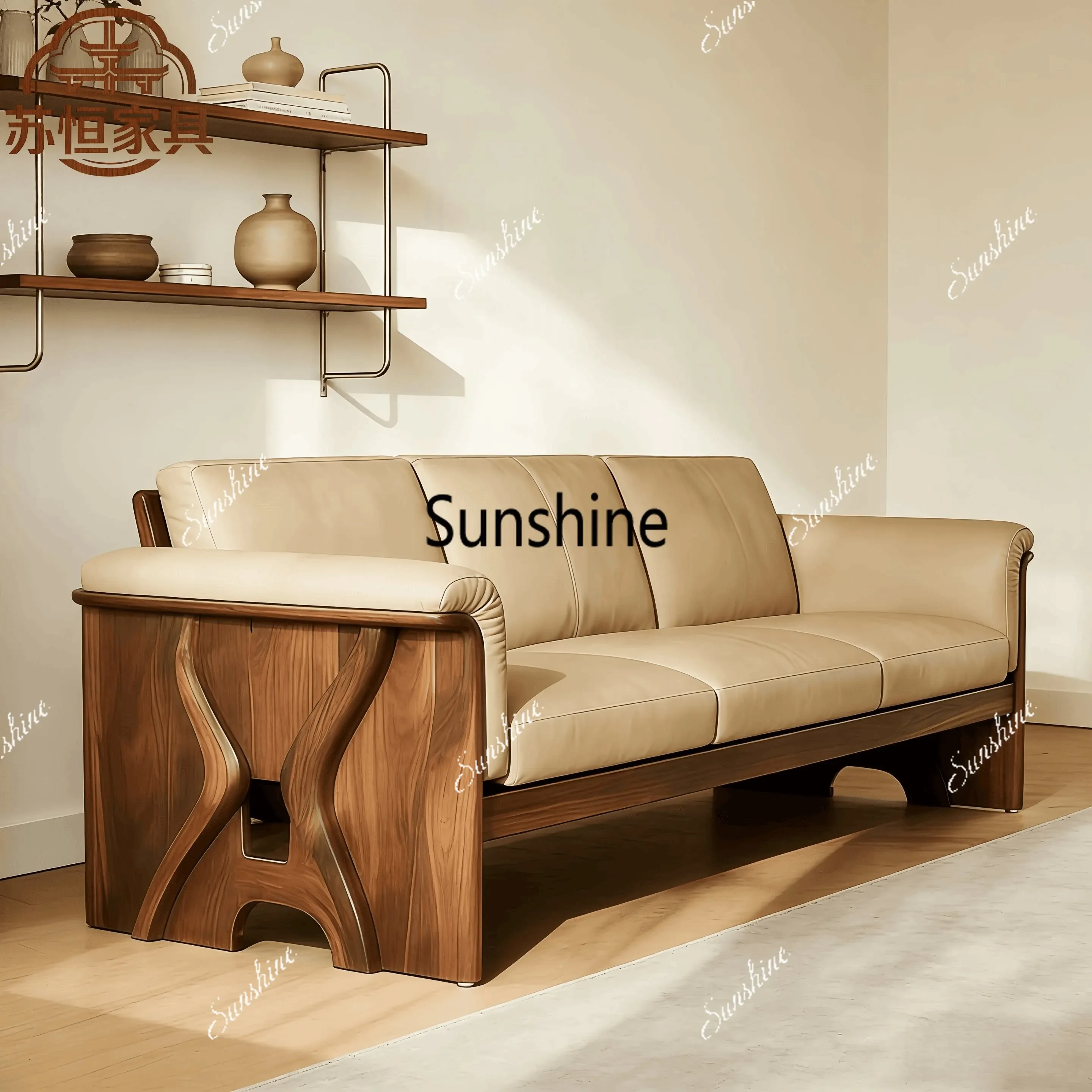 

Новый китайский стиль, прямой диван из массива дерева для гостиной, элитная мебель на заказ для домов, гостиниц и вилл.