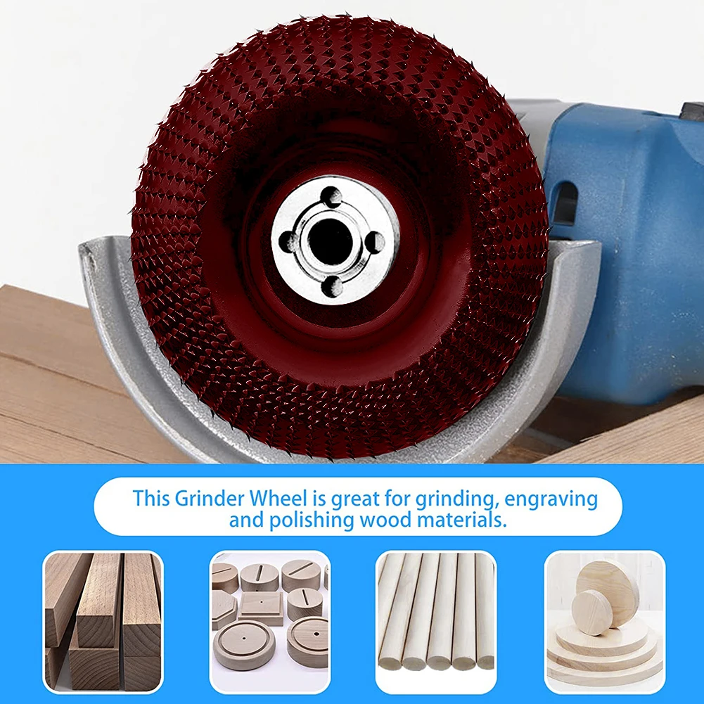 Grinding Wheel 4inch 100mm 22mm Bore Wood Shaping Wheel Wood Carving Disc For Polishing Tools Power Polisher Accessories 1PC