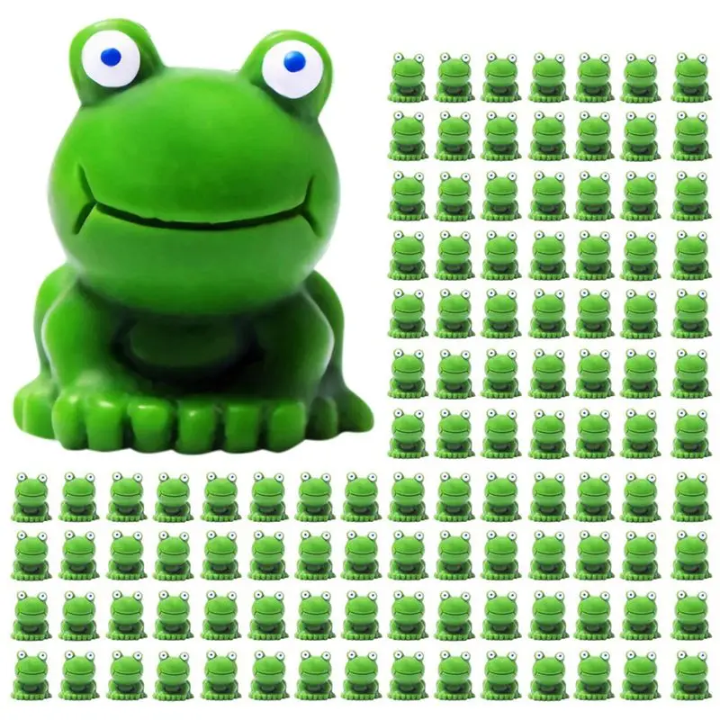 

AC88-600X Mini Frog Statue, Small Micro-Type Plastic Little Frog Bulk Garden Leap Year Ornament Moss Micro-Landscape