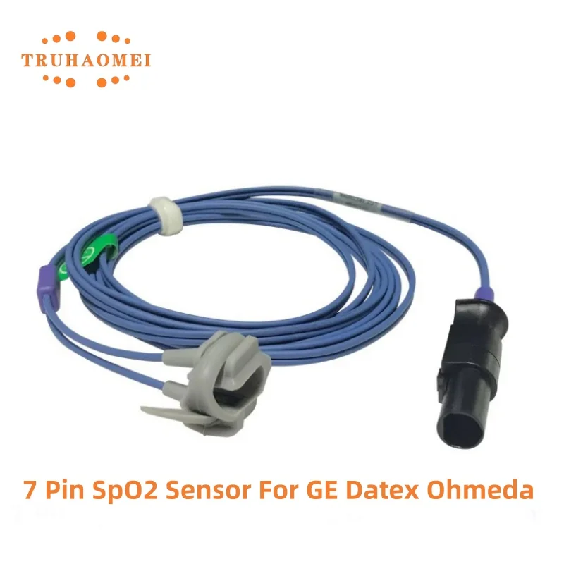 Reusable 7 Pin SpO2 Sensor for GE Datex Ohmeda OXY-F4-H 3700 3710 3740 3800 S/5 AS/3 GE 7000 Series Mennen Horizon Multi Sizes