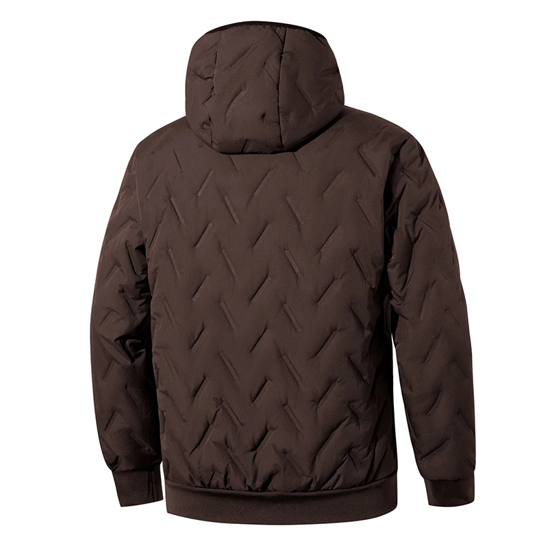 Winterbekleidung, Herrenmäntel, winddichte und warme Kleidung, dicke Herrenjacke mit Kapuze, Jacken für Herren, Thermomantel für Erwachsene, Herrenbekleidung für kalte Temperaturen. – Detail 8