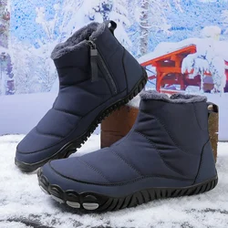 Sapatos casuais de neve com os pés descalços masculinos, botas de inverno, sapatos de trabalho ao ar livre para senhoras, botas masculinas, tamanho grande, novo