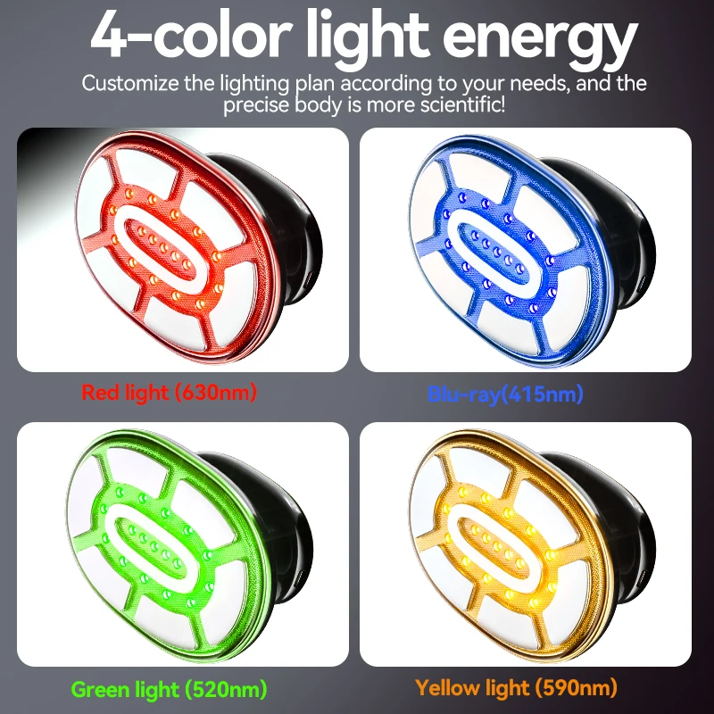 Masseur multifonctionnel de beauté, lumière LED 4 couleurs, raffermissement de la peau, massage EMS à microcourant pour brûler les graisses, pour le visage et le corps
