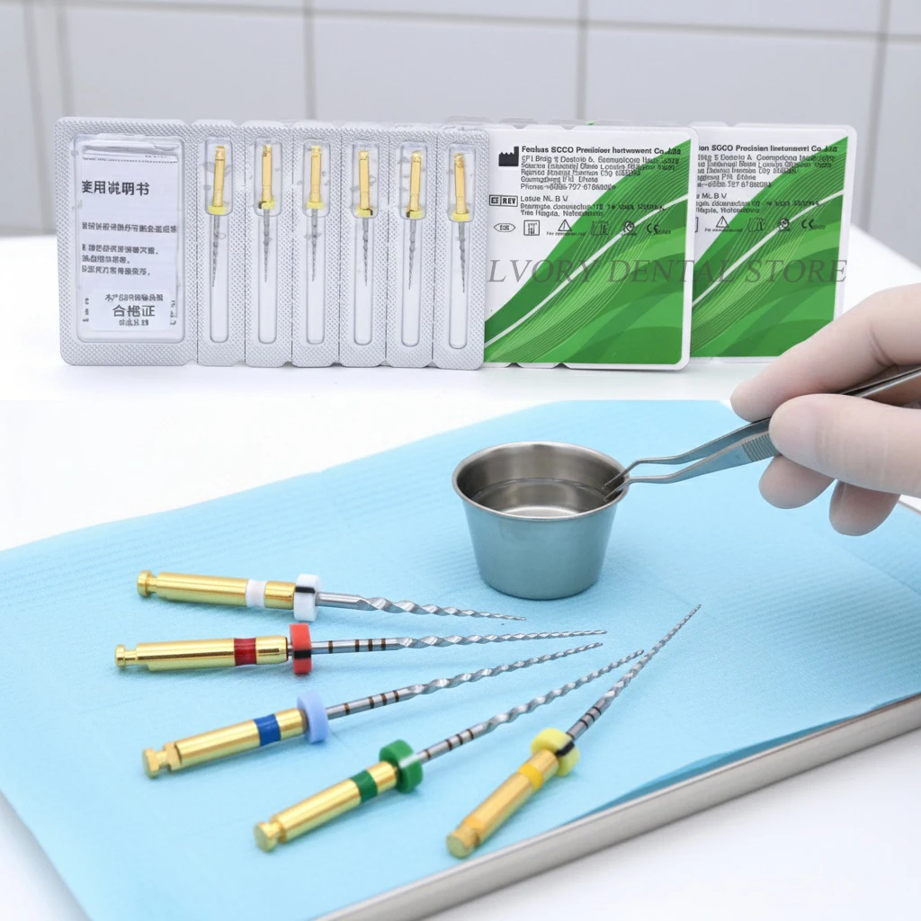 6pcs/box SOCO Files Dental Root Canal File Heat-Activated Nitinol Tooth Pulp SC Files Thermally Activated Nickel-Tit Rotary File