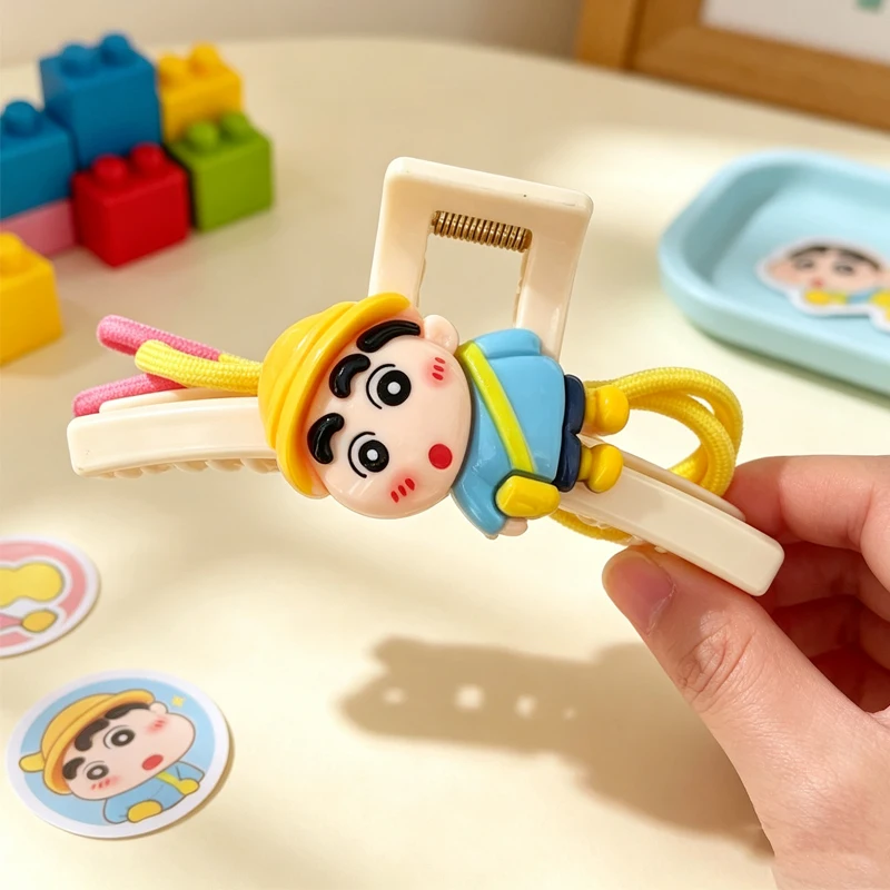 Fresh Cute Crayon Shin-Chan Large Acrylic Hair Claw, Popular Cartoon Shark Clip for Updo Hair Styling Daily Hair Accessories
