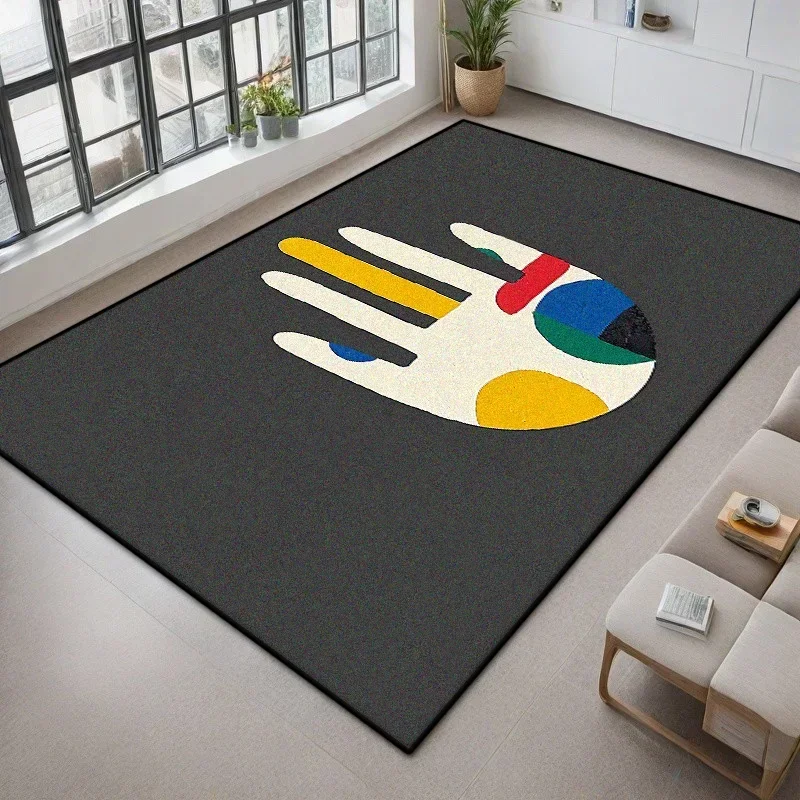 

Современный абстрактный большой ковер для гостиной, цветное украшение для ладони, прикроватный ковер для спальни, гардеробная, прикроватный нескользящий коврик