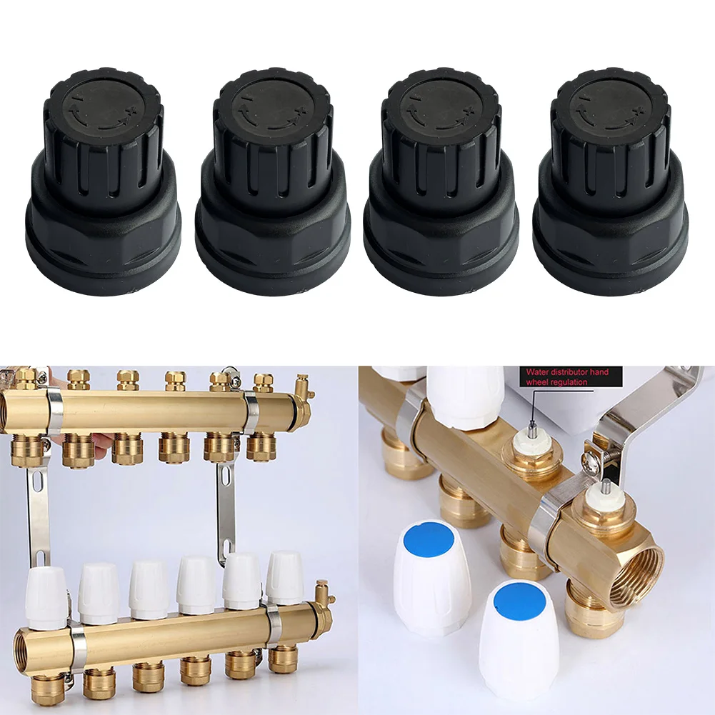Distribuidor de agua para calefacción de suelo, tapa de interruptor de volante M30x1 5, repuesto de plástico para válvula de temperatura del radiador, 4 Uds.