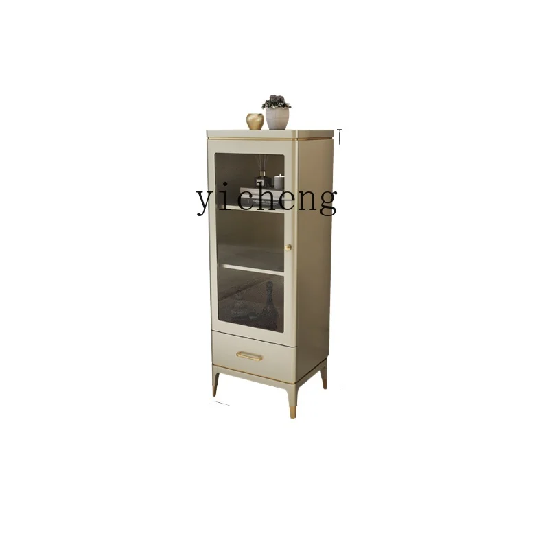 Tqh Light Luxury Wine Cabinet American Simple Living Room Solid Wood Glass Single Door Floor Wall TV Cabinet next