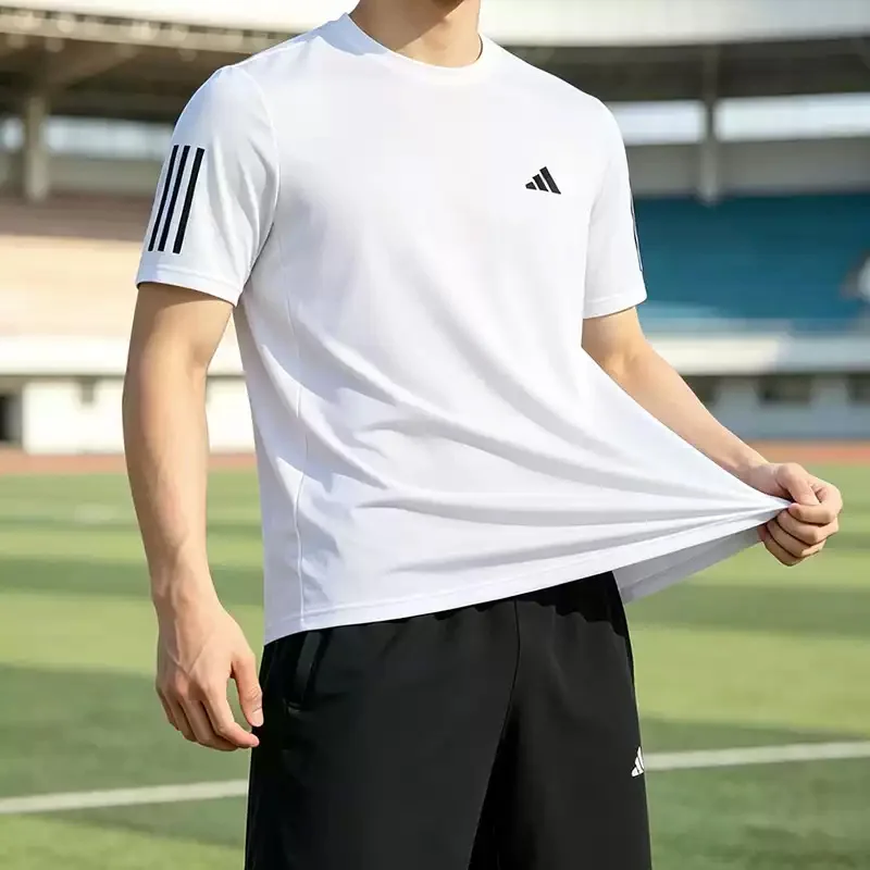 

Adidas short-sleeved T-shirt for men 2026 summer new style casual running round-neck sportswear KU8727- KU8726