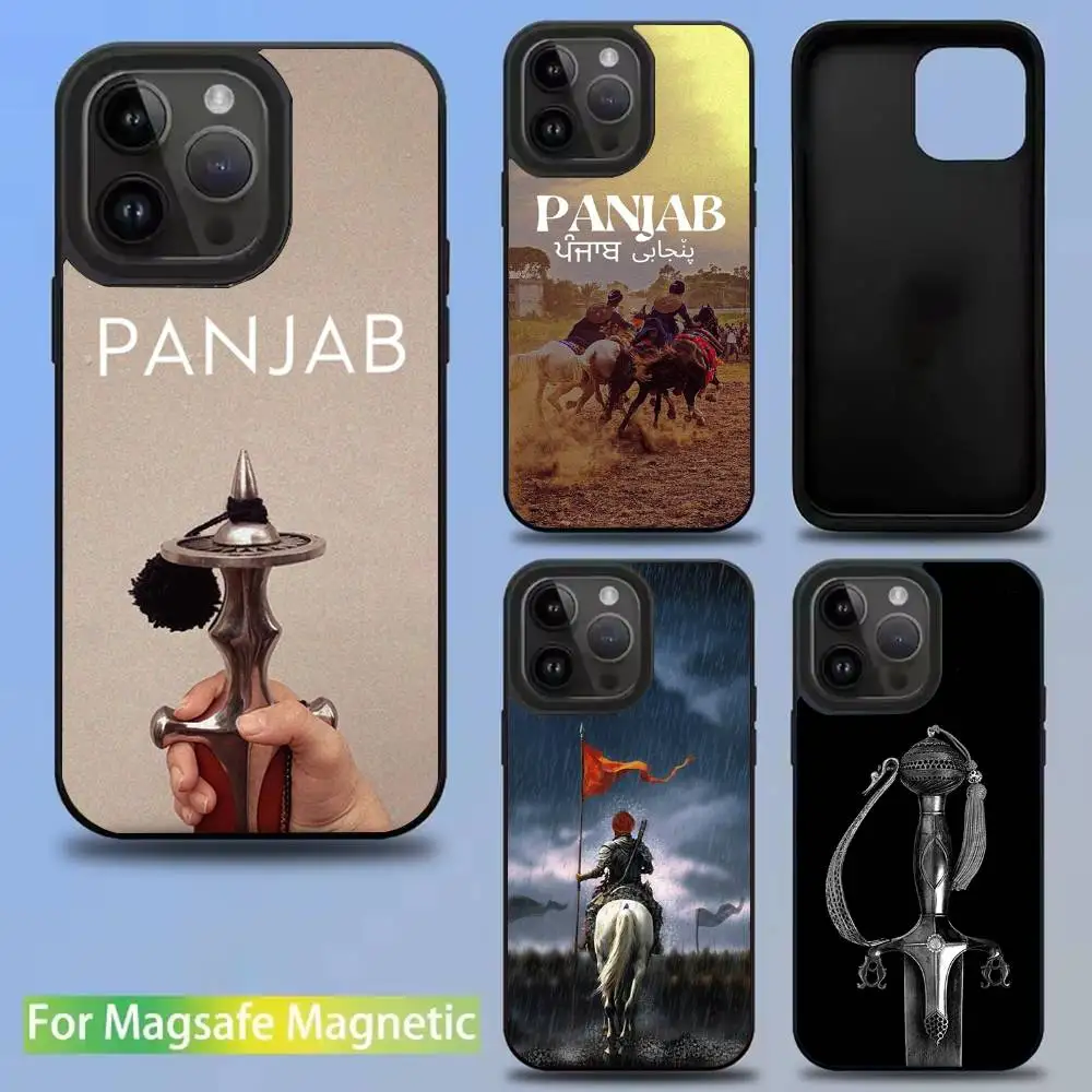 

Painting Punjab Map Phone Case For iPhone 16,15,14,13,12,11,Pro,Max,Plus,Mini,SE New Magsafe Magnetic Wireless Charging