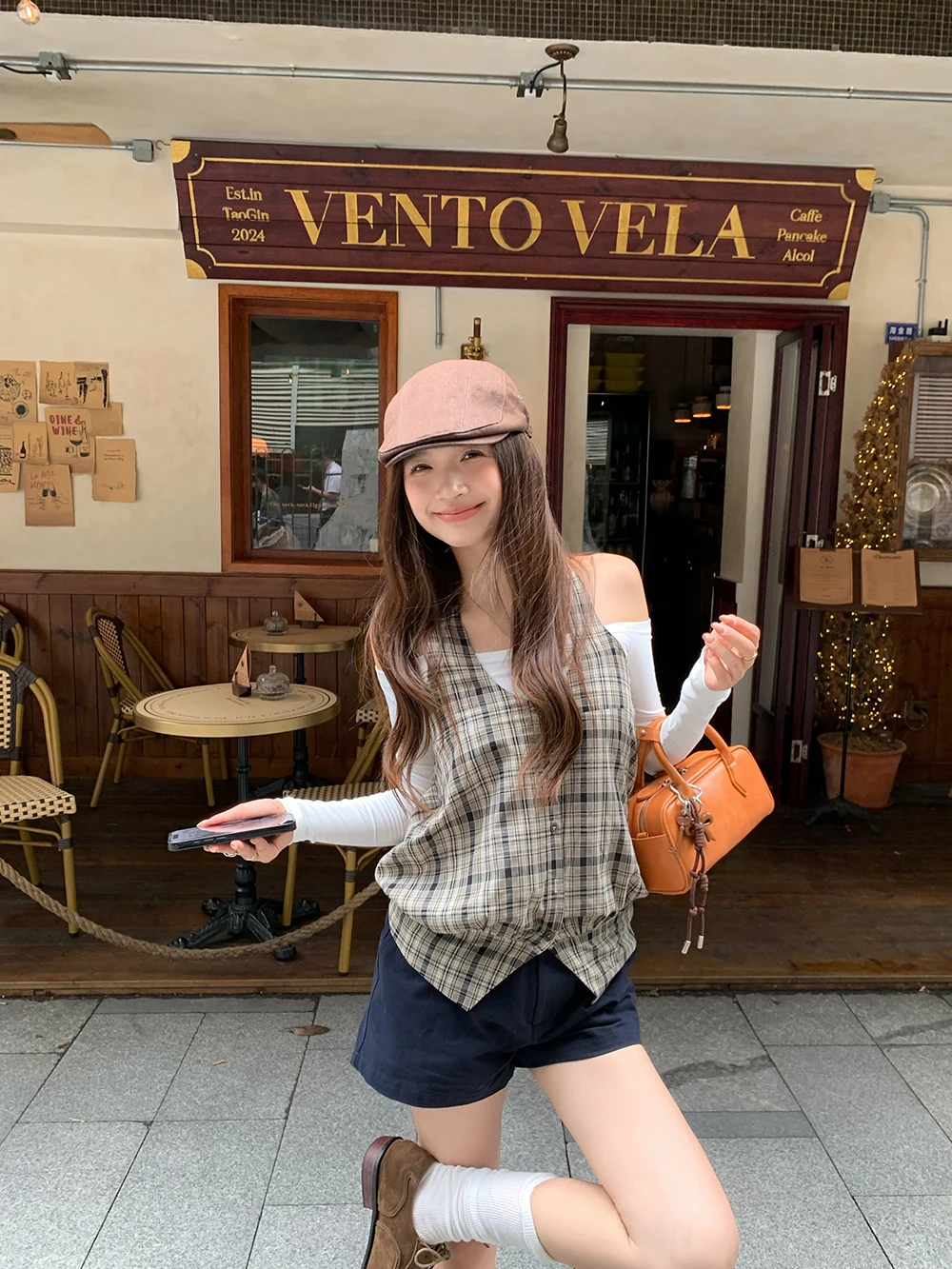 

Vests Waistcoats Thin Womens For Woman Winter Fall Plaids Lapels College Uniforms Preppy Style Class Academic Youthful Student