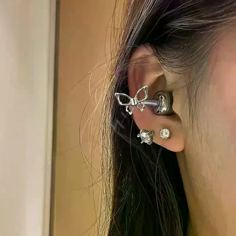 Hollow Butterfly Anti-Lost Bluetooth Earbuds Clip 1/2Pcs Lightweight Wireless Earphone Decor Accessory for Outdoor Sports