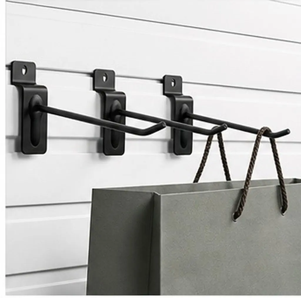 20Pcs Iron Slatwall Hooks Heavy Duty Wall Storage Hangers Garage Panel Hooks Metal Utility Hangers Slatwall Accessories,