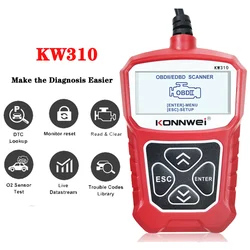 KONNWEI KW310 Obd2 Car Diagnostic Tools Automotive Scanner Auto Engine Analyzer Code Reader Vehicle CAN Obdii Scan Tool tester
