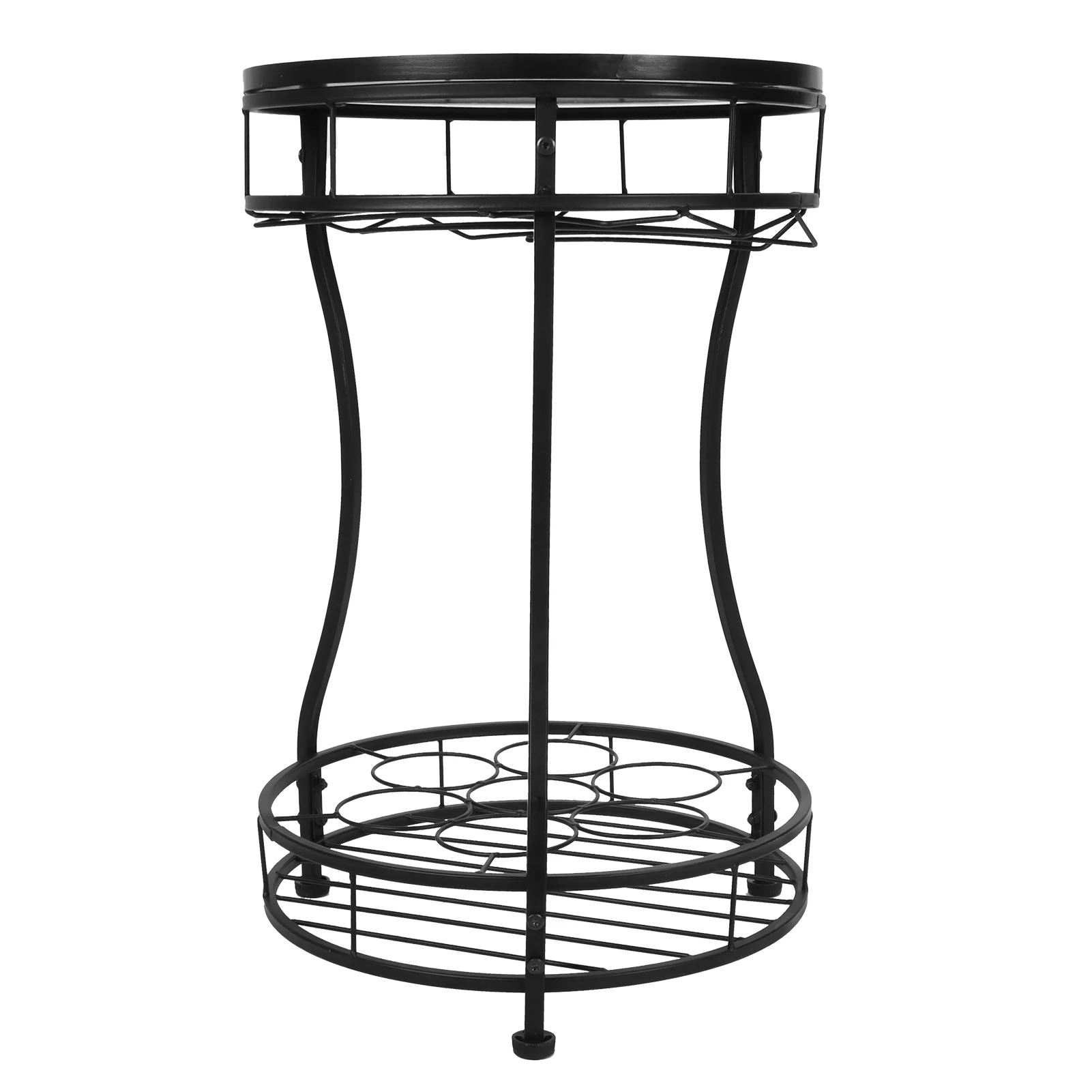 Round Freestanding Iron Wine Rack Organizer Wine Bottle Holder for Kitchen Restaurant Bar