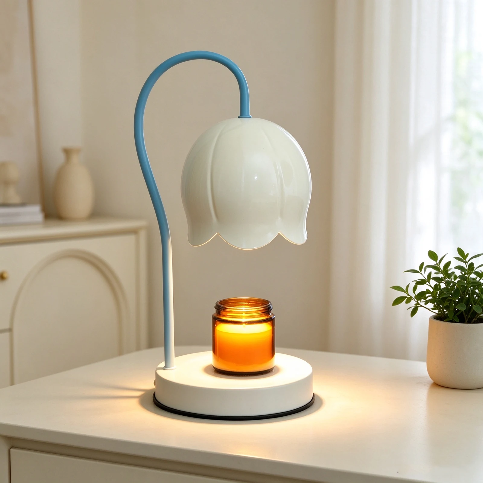Modern Candle Warmer Lamp, Wide Base Candle Warming Lamp with Timer and Dimmer,Home Art Decor Nordic Candle Wax Lamp
