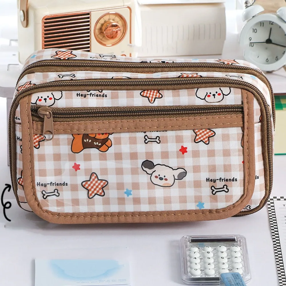 

Badge Pouch Large Capacity Kawaii Pencil Bag Multi-layers Zipper Stationery Bag Creative DIY Pen Pencil Case School