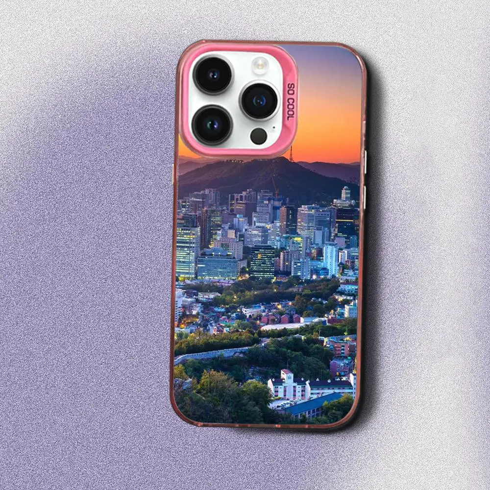 حافظة هاتف S-SEOUL من كوريا الجنوبية لهاتف iPhone 17,16,15,14,13,12,Pro,Max,Plus,E,SE4,Air,Mini Pink IMD Box