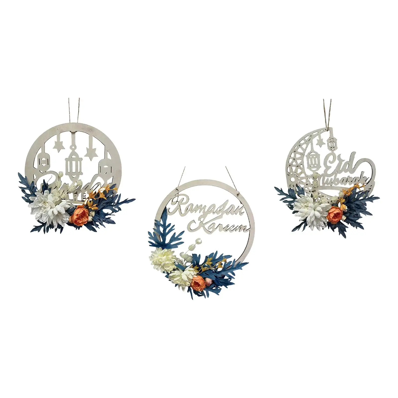 Grinalda artificial do Eid Mubarak, Festival do Ramadã, interior e exterior