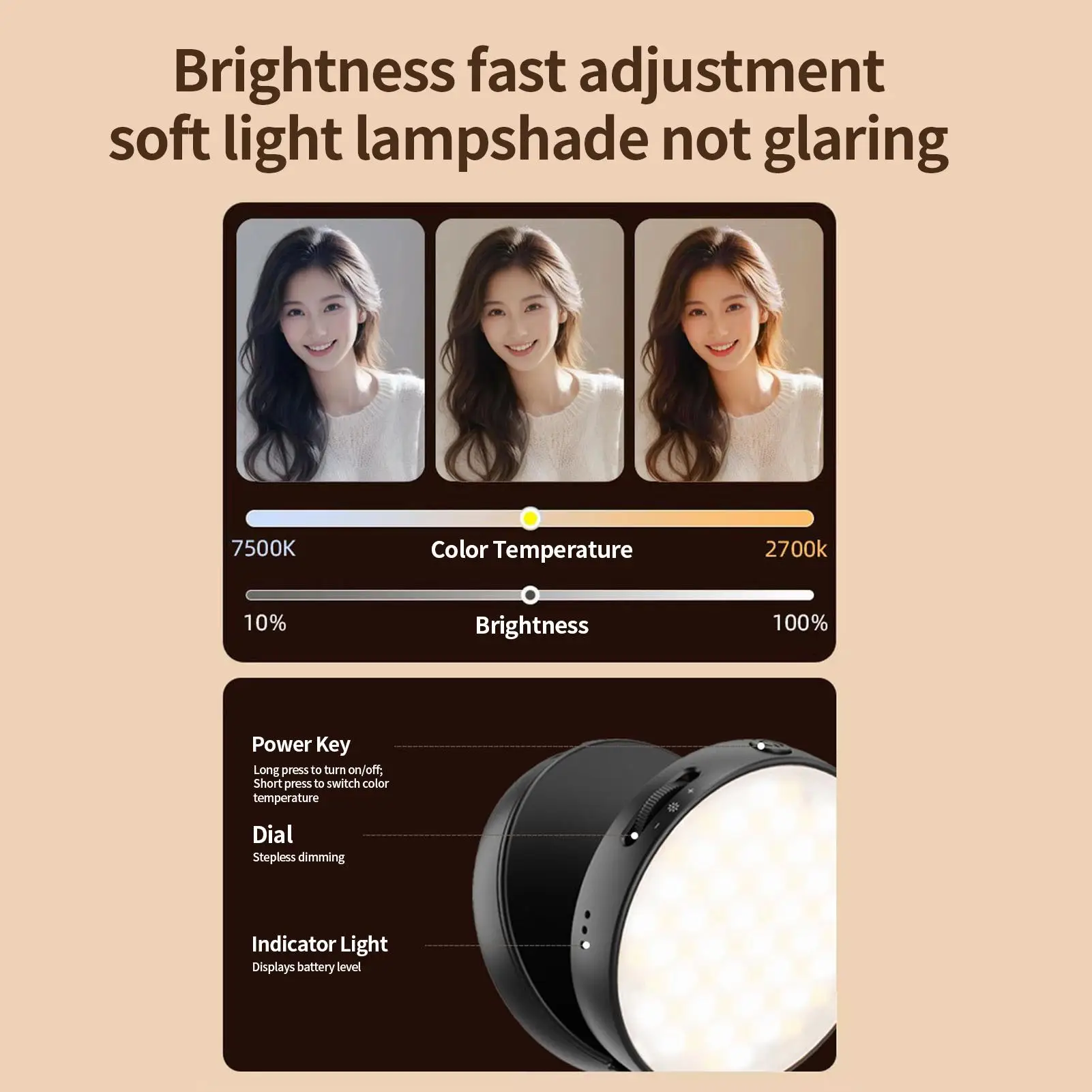 自撮りライト 磁気メイクアップランプ ポータブル自撮りライト 写真撮影 ビデオ録画 メイクアップ ブロギング 旅行 ホームオフィス ライブ用