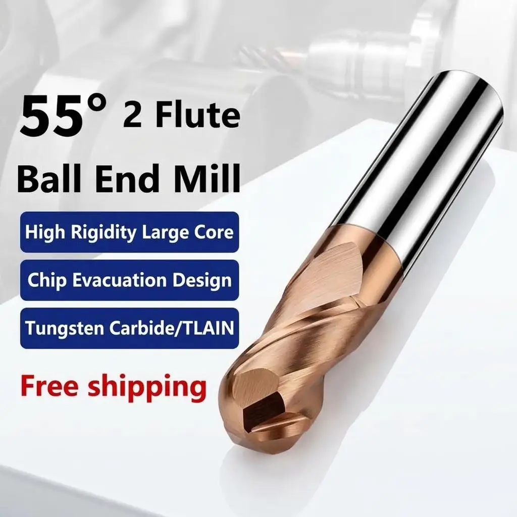 Milling Cutter Alloy Coating Tungsten Steel Tool Cnc Maching Hrc55 Ball Nose Endmills SHAZAM Top Milling Cutter Machine Endmill