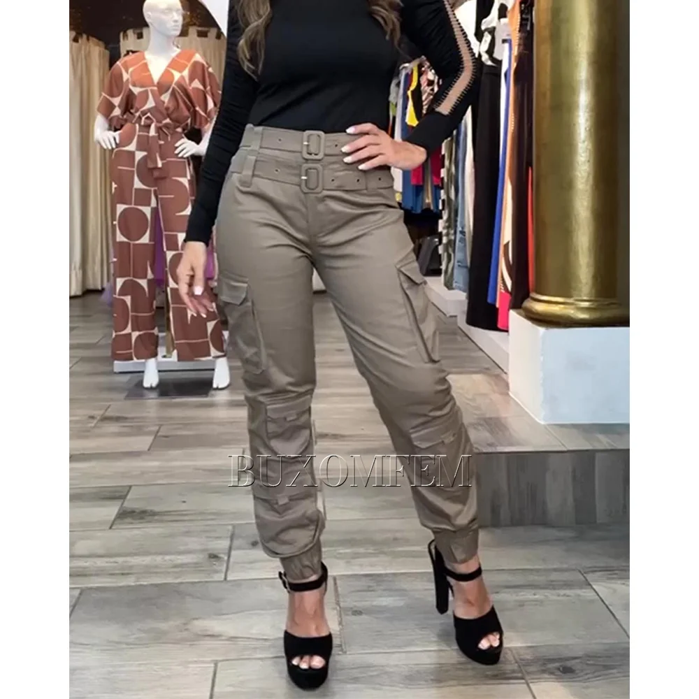 

Stylish Stretched-Foot Cargo Pants Durable High Quality Comfortable Vintage Pants high Waisted Leggings for Women Streetwear