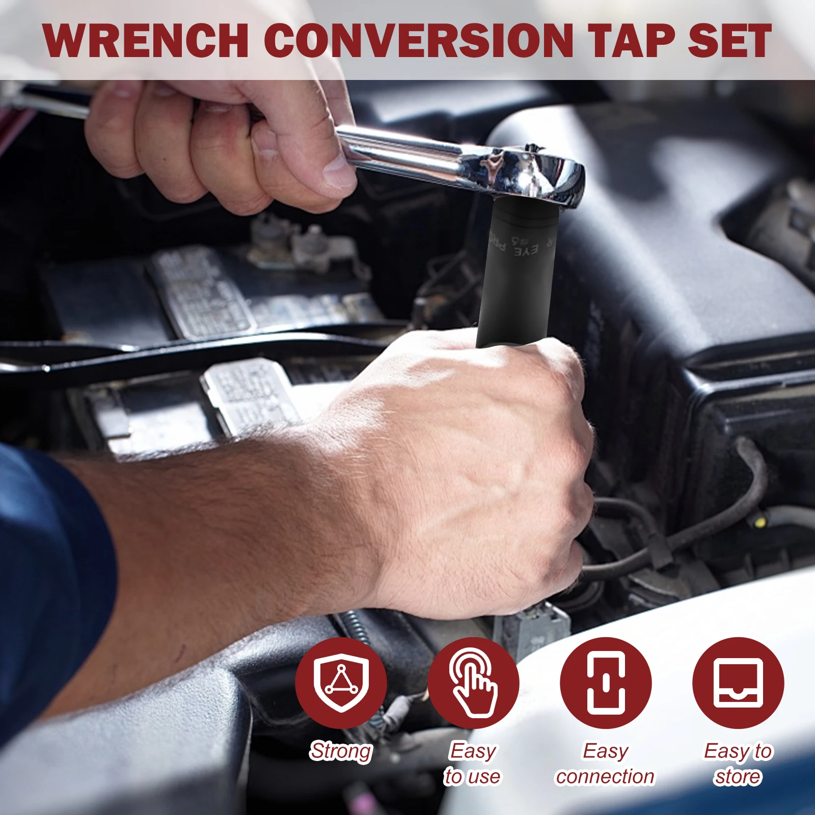 8 pçs conjunto de soquete de torneira 1/4 Polegada e 3/8 Polegada kit de soquete titular com suporte de soquete para espaço apertado fracionário