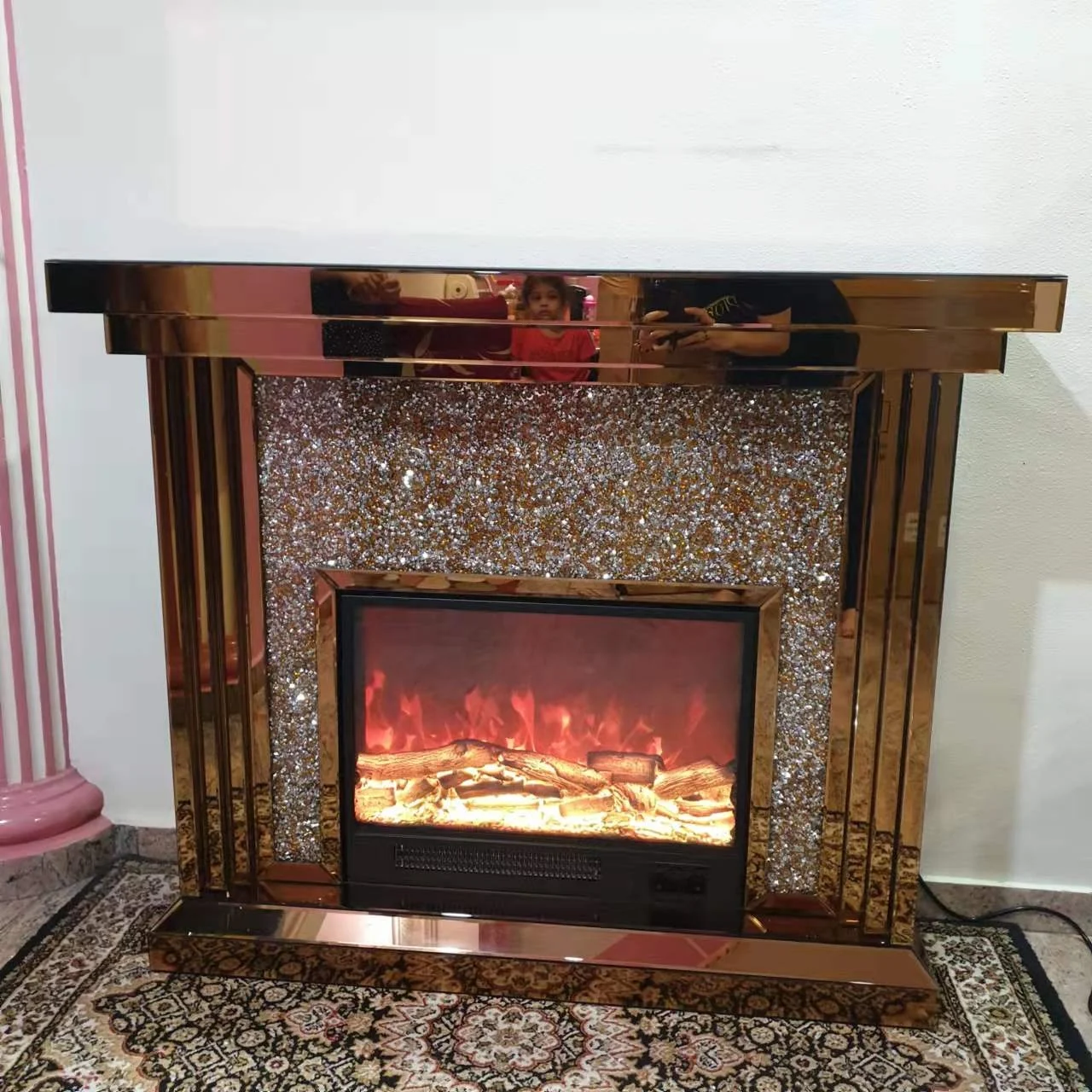 fireplace Foshan wholesale Electric fireplace  new living room furniture simulation fireplace custom decoration