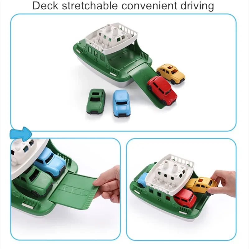 おもちゃ キッズトイ 浮遊車両 浴槽 浴室 プール ビーチ おもちゃセット 幼児用 フェリーボート ミニカー4台付き