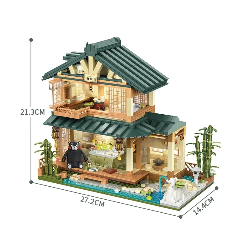 لتقوم بها بنفسك الإبداعية Kumamon اللبنات النمط الياباني ديكورات منزلية لغز تجميع نموذج اللعب هدايا أعياد الميلاد 1099 قطعة #3