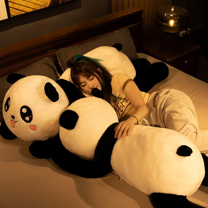 

60/80cm Large Cute Baby Lying Panda Bear Plush Stuffed Animal Doll Animals Toy Pillow Cartoon Kawaii Dolls Girls Kid Lover Gifts