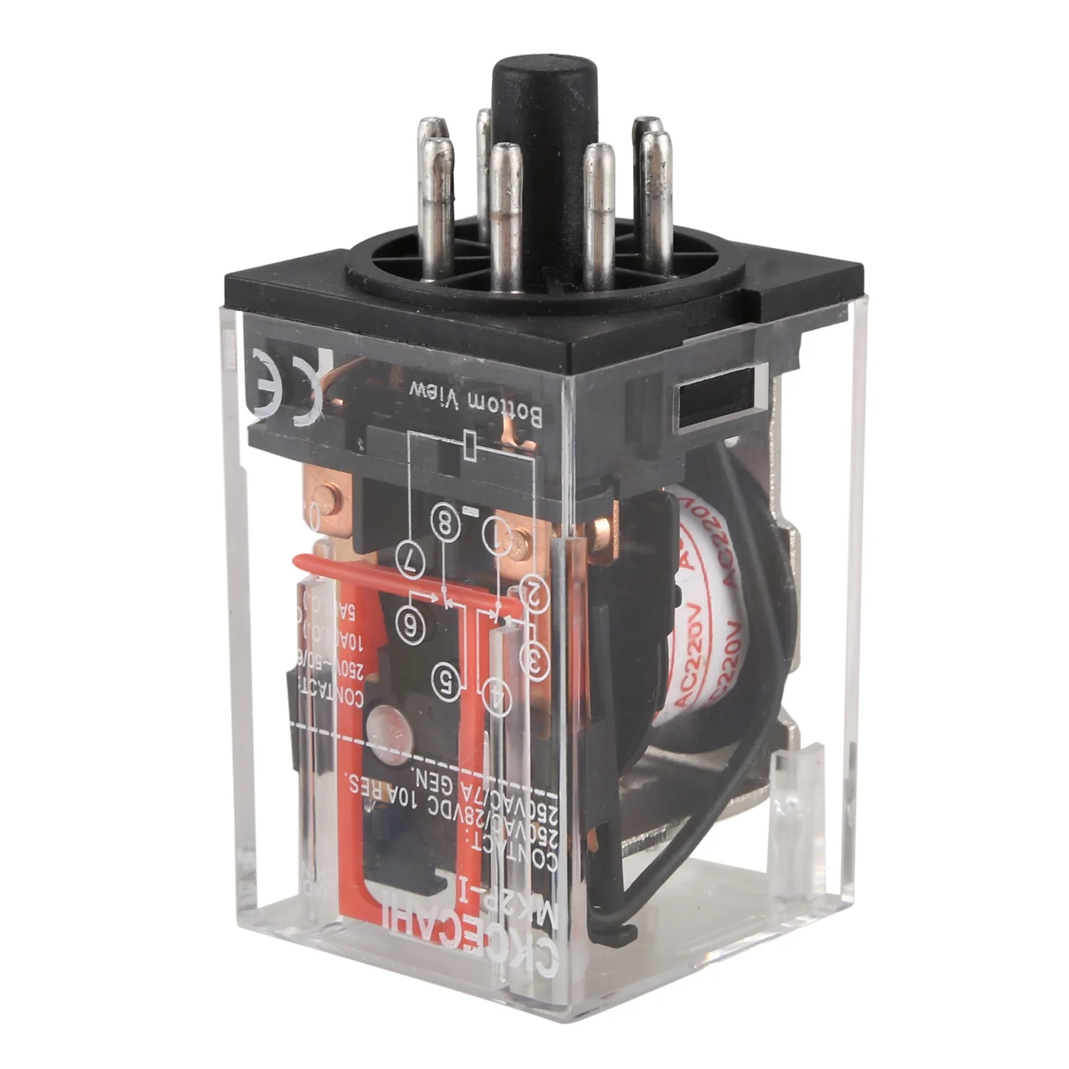 

ABYA MK2P-I Прозрачный корпус DPDT AC220V Гнездо силового реле катушки