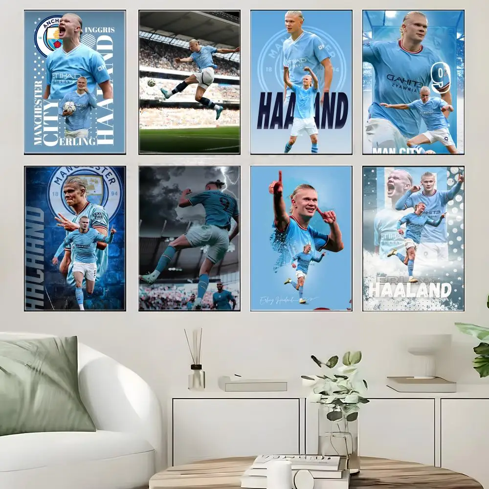 Sportsman E-Erlings Haalands Poster  Self-adhesive Art Waterproof Paper Sticker Coffee House Bar Room Wall Decor
