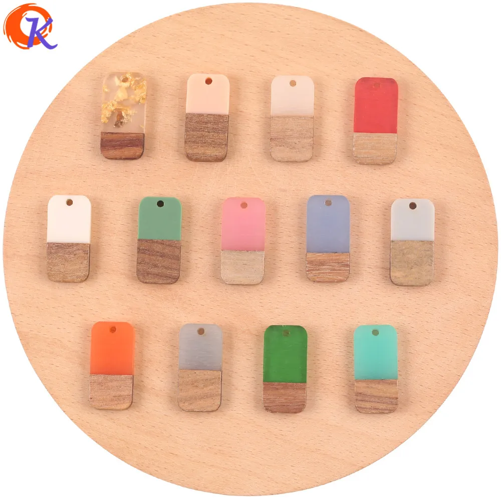 

Cordial Design 100Pcs 13*26MM DIY/Hand Made/Charms/Natural Wood & Resin/Rectangle Shape/Earring Findings/Jewelry Accessories