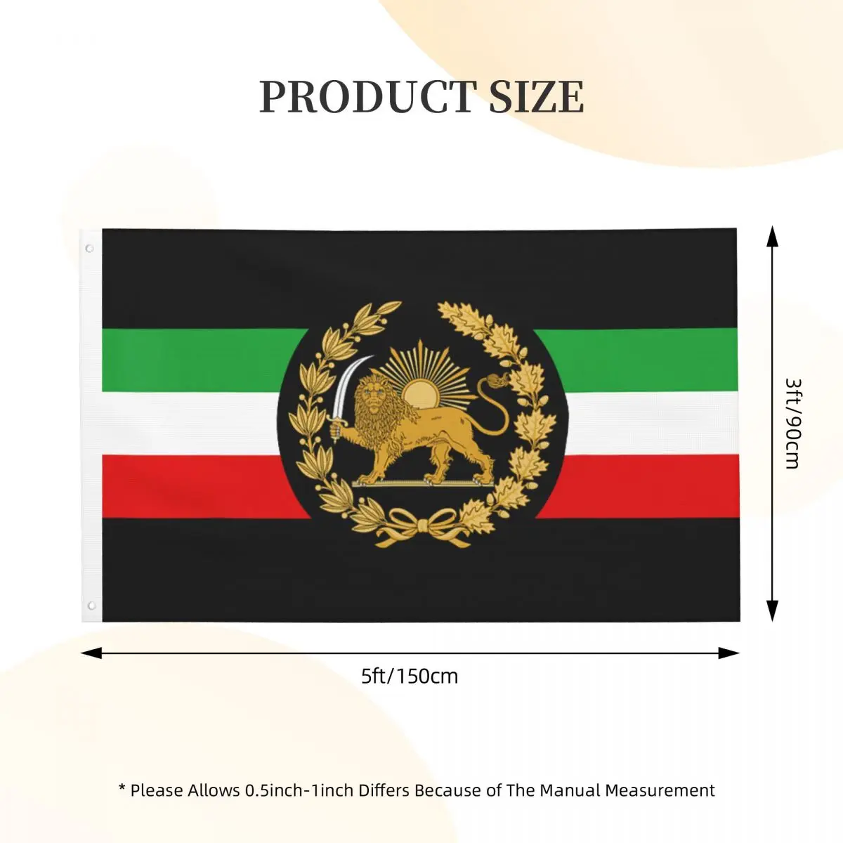 IRAN FLAG IRANIAN PERSIAN LION AND SUN EMBLEM SYMBOL Flag Hanging Flags 90X150cm Design Banner For Living Room Dorm Party Decor