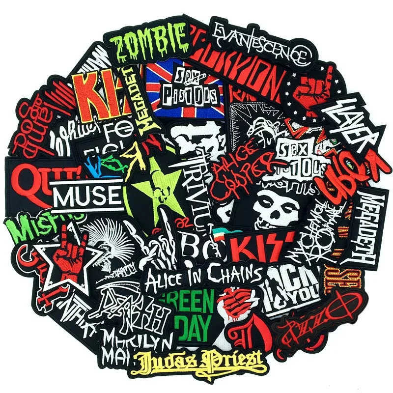 Punk Rock Music Band Embroidery Patches DIY Applique Sewing Supplies Decorative Badges Classic Nostalgia MUSIC image 4
