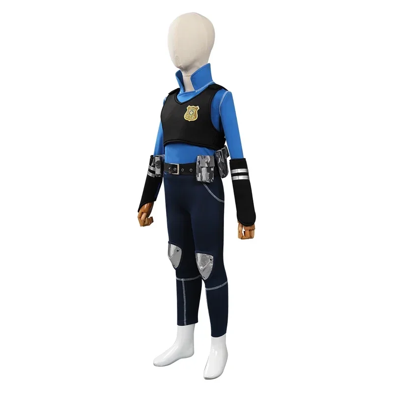 SN88 Kids Children Judy Cosplay Costume Policeee Uniform Outfits Halloween Carnival Suit%#2@