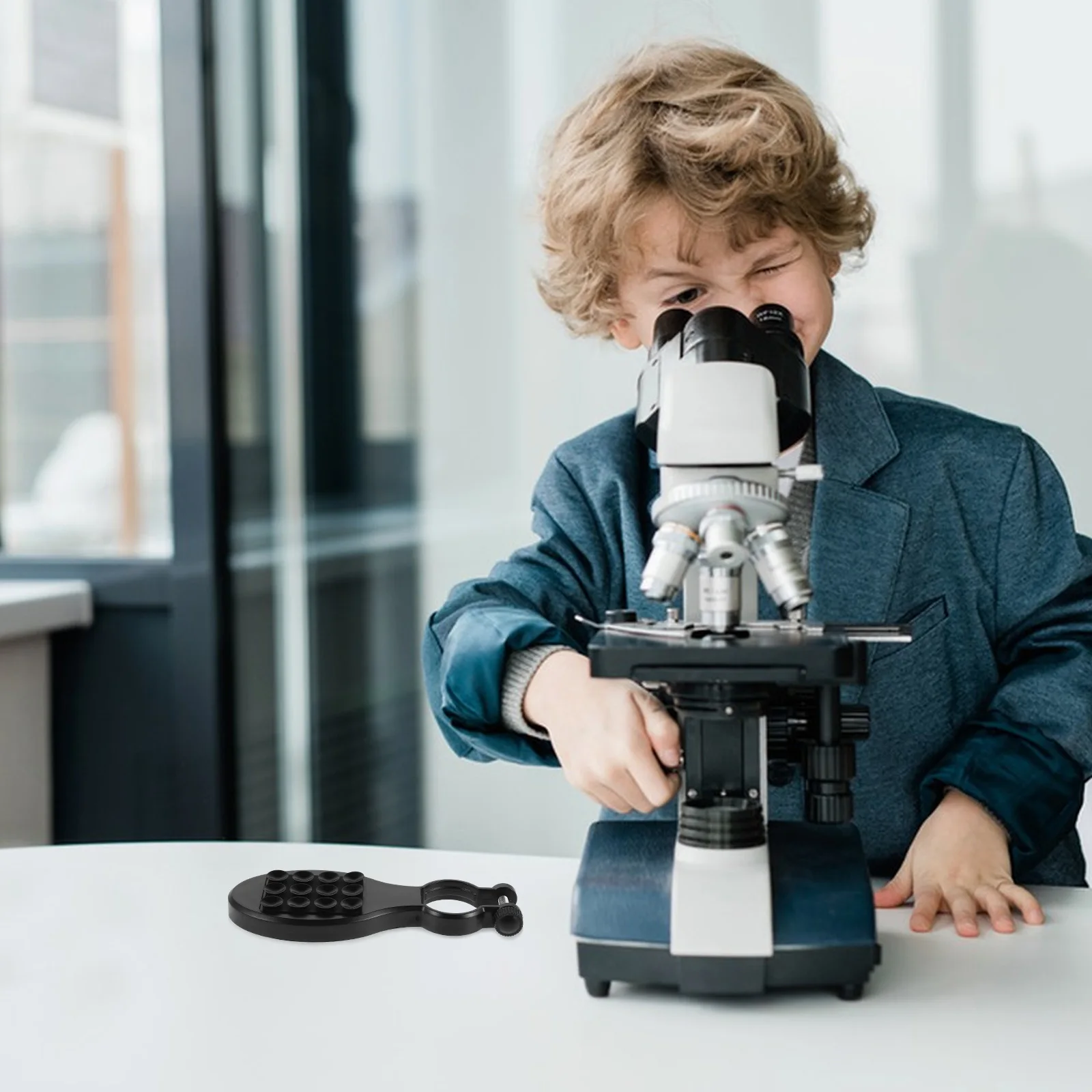 

2Pcs Mini Microscope Phone Holder Portable Educational Accessory Mount for Cell Phone Handheld Science Exploration Tool