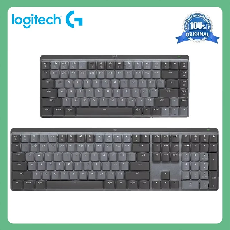 

Механическая беспроводная клавиатура Logitech MX, 110 клавиш/84 клавиш, перезаряжаемая механическая клавиатура Bluetooth для Windows, IOS, Android
