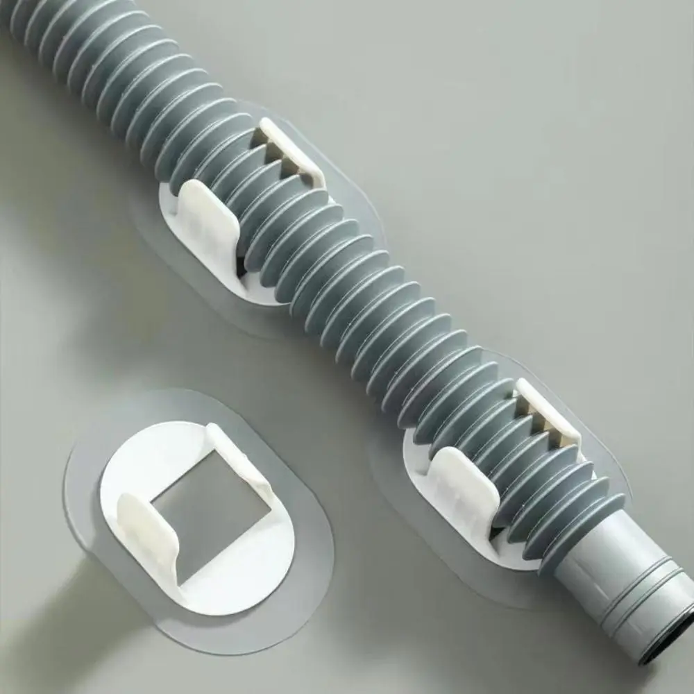 Self-adhesive Pipe Clamp Hooks 5pcs Plastic Pipe Holder Fasteners Fixed Buckle Non-punching Pipe Mounting Fix Wiring Hose Clamp