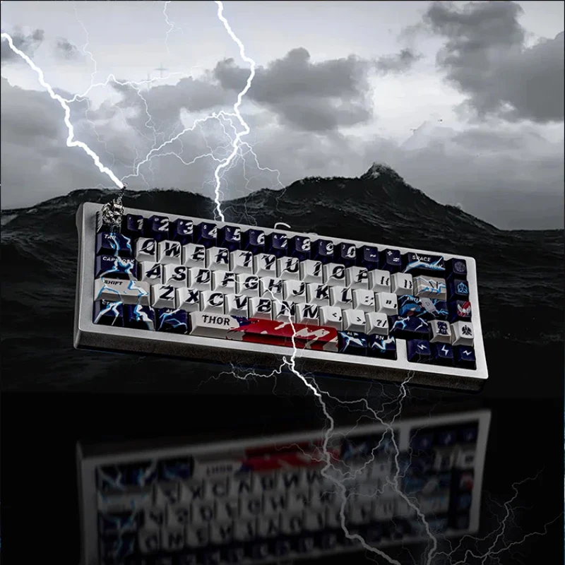 Thunder Theme Keycaps Set 142keys PBT Point Resin Artisan Caps Cherry Key Caps for Key Capsmechanical Keyboard Accessory Gift