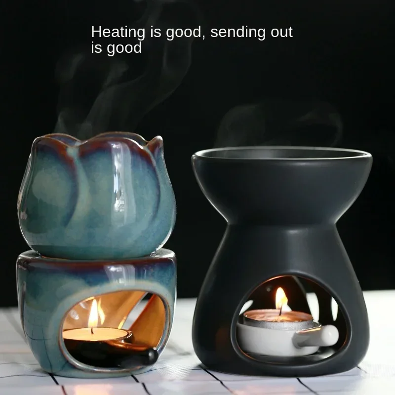 Candle Ceramic Aromatherapy Stove Sleep Aid Lamp Indoor Incense Burner Sandalwood Anti-Dry Burning