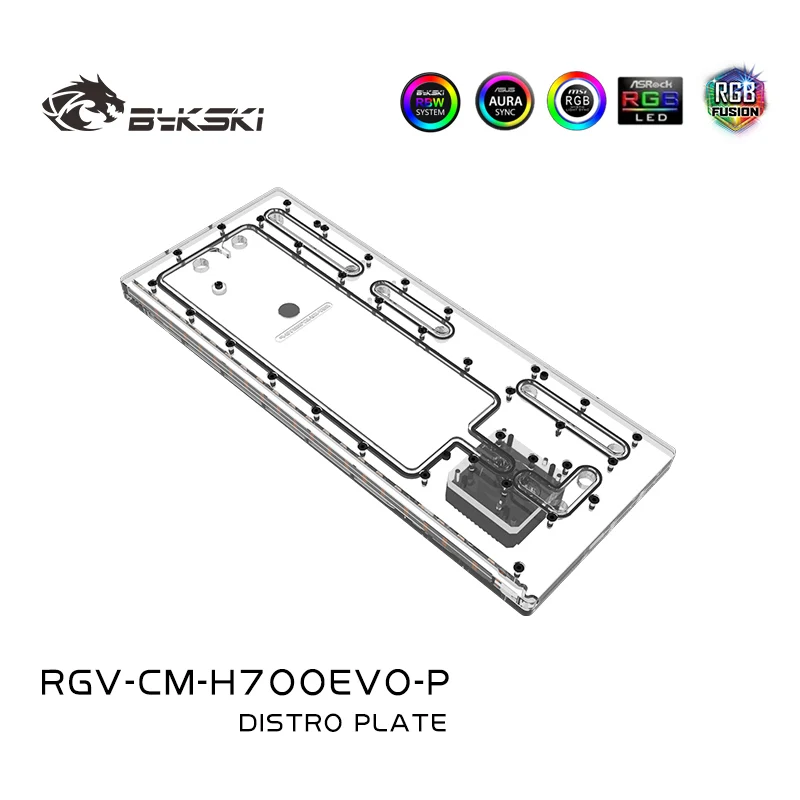 Imagem -02 - Bykski-placa Distro Acrílico Tanque de Água Water Cooling Rgb Reservoir Cooler Master Haf 700 Evo Caixa do Computador Rgv-cm-h700evo-p