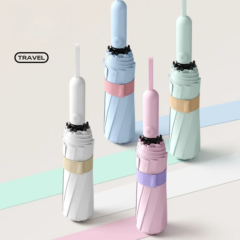 

Минималистичный автоматически складной 3-секционный зонт с защитой от ультрафиолета, женский компактный солнцезащитный козырек от дождя, зонтик добавляет стилистическую привлекательность